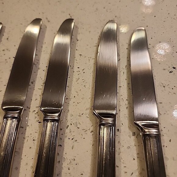 Set Of 6 Lenox Archway Dinner Knives Stainless Steel Glossy 18/10 Flatware - Picture 3 of 5